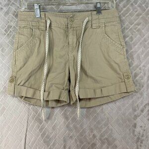 Tommy Hilfiger Womens 2 Shorts Tan Corduroy Jeans Mid Rise 100% Cotton Cuffed